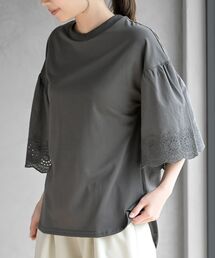 rps（アールピーエス）の「スカラップレース切替フレアー袖Ｔシャツ（Tシャツ/カットソー）」