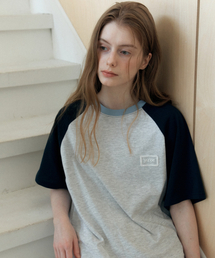 カラーラグランTシャツ_ネイビー