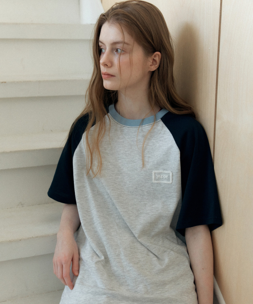 YUPPE(ヨッペ)の「カラーラグランTシャツ_ネイビー(Tシャツ/カットソー・レディース・その他・ONE)」の2枚目の写真