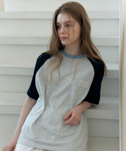 YUPPE(ヨッペ)の「カラーラグランTシャツ_ネイビー(Tシャツ/カットソー・レディース・その他・ONE)」の3枚目の写真