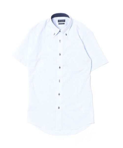 TOKYO SHIRTS(トウキョウシャツ)の「【超形態安定】【吸水速乾】 形態安定ノンアイロン ボタンダウン 半袖ビジネスワイシャツ(ビジネスシャツ・メンズ・ブルー・首回り37cm/首回り39cm/首回り41cm/首回り42cm/首回り43cm)」の6枚目の写真