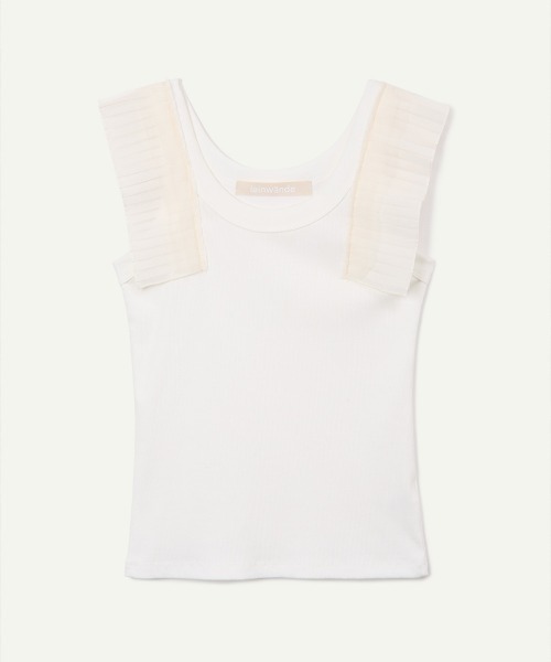leinwande（ラインヴァンド）の「【leinwande】26SS新作 Pleats Decoration Tank（タンクトップ・レディース・LT.Gray/White/Black・ONE SIZE）」の2枚目の写真