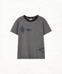 DANDEL（ダンデル）の「DD argyle applique stripe tee (BLACK)（Tシャツ/カットソー）」