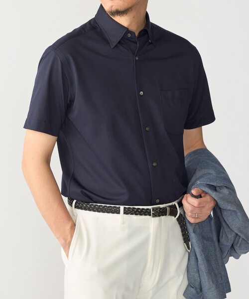 SHIPS(シップス)の「SHIPS:〈FUNCTION〉Albini × RENU(R) 半袖 ジャージー ソリッド シャツ(シャツ/ブラウス・メンズ・ブルー/ネイビー/ホワイト・LARGE/MEDIUM/X-LARGE/SMALL)」の2枚目の写真