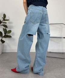 バックスリットデニムパンツ