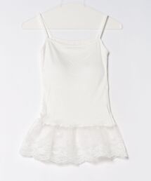 レース ペプラム ブラトップ|カップ付き キャミソール