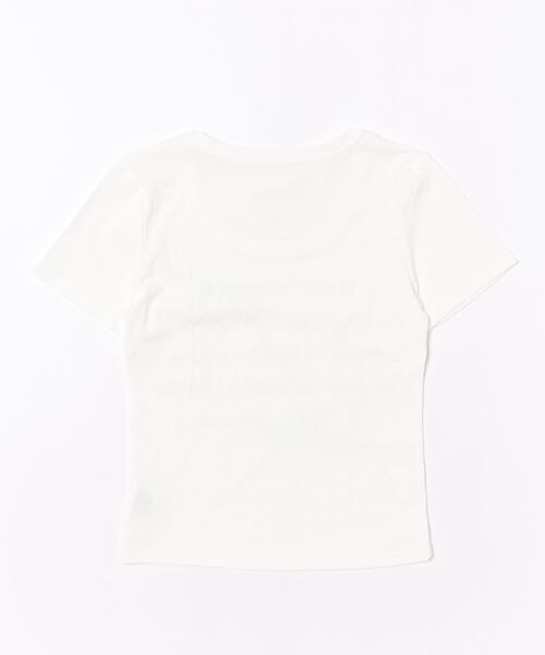 ViViDAY(ビビデー)の「フロントリボン&英字ロゴ ショットtシャツ(Tシャツ/カットソー・レディース・ホワイト/ブラック・M)」の10枚目の写真