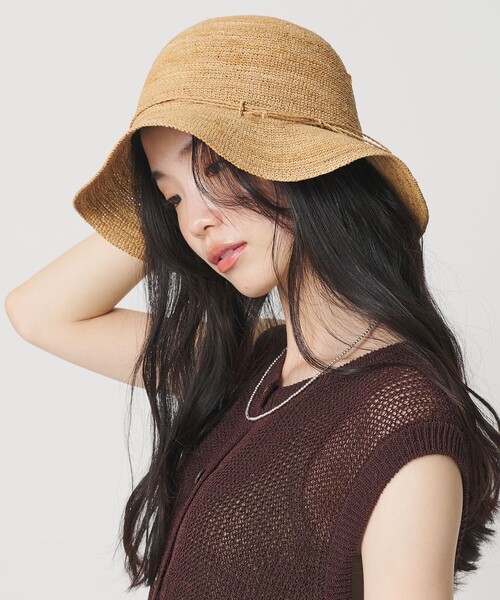 BEAUTY&YOUTH UNITED ARROWS(ビューティーアンドユースユナイテッドアローズ)の「ラフィア リボン ハット(ハット・レディース・ダークブラウン/ナチュラル/グレー系・FREE)」の1枚目の写真