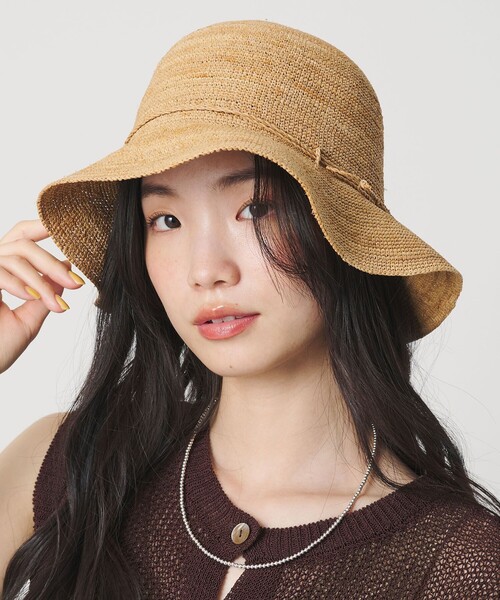 BEAUTY&YOUTH UNITED ARROWS(ビューティーアンドユースユナイテッドアローズ)の「ラフィア リボン ハット(ハット・レディース・ダークブラウン/ナチュラル/グレー系・FREE)」の4枚目の写真