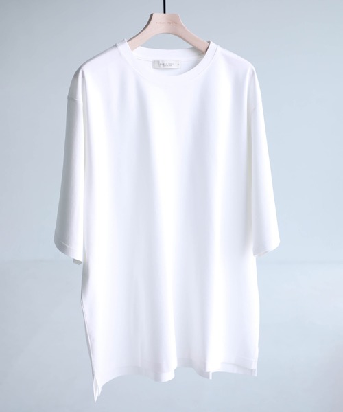 PUBLIC TOKYO(パブリックトウキョウ)の「クールタッチコットンTEE /接触冷感/コットン100%/ウォッシャブル/夏服/インナー/伸縮性/耐久性(Tシャツ/カットソー・メンズ・ブルー/ホワイト/ミント/ダークグレー・3/1/2)」の2枚目の写真