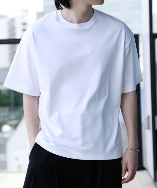 PUBLIC TOKYO(パブリックトウキョウ)の「クールタッチコットンTEE /接触冷感/コットン100%/ウォッシャブル/夏服/インナー/伸縮性/耐久性(Tシャツ/カットソー・メンズ・ブルー/ホワイト/ミント/ダークグレー・3/1/2)」の5枚目の写真