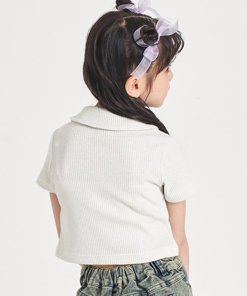 ANAP kids(アナップキッズ)の「ダブルジップ ラメリブ トップス(Tシャツ/カットソー・キッズ・ピンク/ライトブルー/ホワイト・110/120/130)」の6枚目の写真