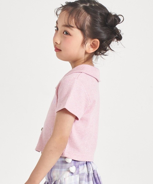 ANAP kids(アナップキッズ)の「ダブルジップ ラメリブ トップス(Tシャツ/カットソー・キッズ・ピンク/ライトブルー/ホワイト・110/120/130)」の13枚目の写真