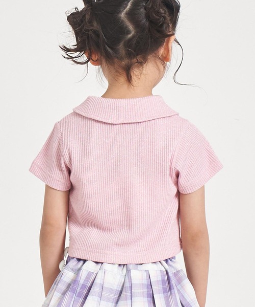 ANAP kids(アナップキッズ)の「ダブルジップ ラメリブ トップス(Tシャツ/カットソー・キッズ・ピンク/ライトブルー/ホワイト・110/120/130)」の14枚目の写真