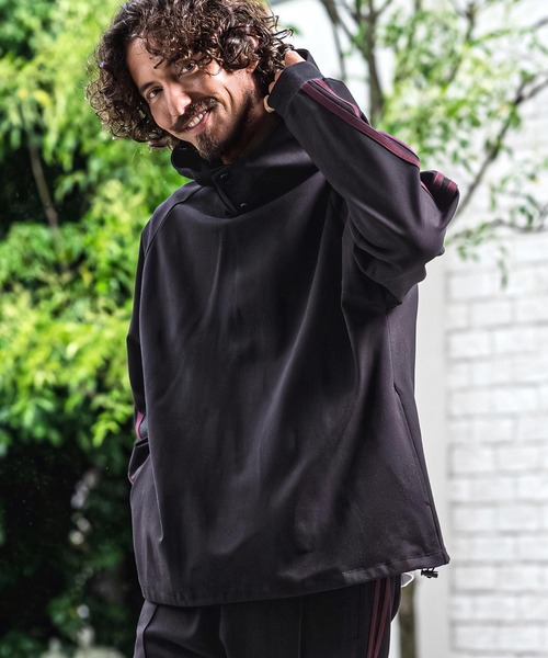 CAMBIO(カンビオ)の「mpa4156-Ponte Jersey Side Line 2B Pullover Hoodie プルオーバーパーカー(A73726cmb)(パーカー・メンズ・チャコールグレー/ロイヤルブルー/グリーン/ブラック/ネイビー・L/M/S)」の6枚目の写真