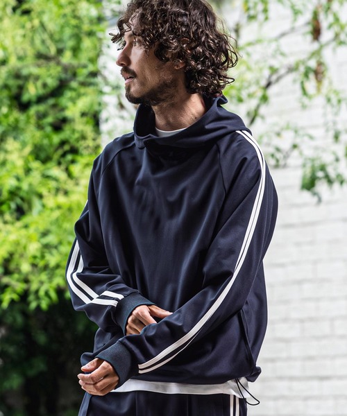 CAMBIO(カンビオ)の「mpa4156-Ponte Jersey Side Line 2B Pullover Hoodie プルオーバーパーカー(A73726cmb)(パーカー・メンズ・チャコールグレー/ロイヤルブルー/グリーン/ブラック/ネイビー・L/M/S)」の14枚目の写真