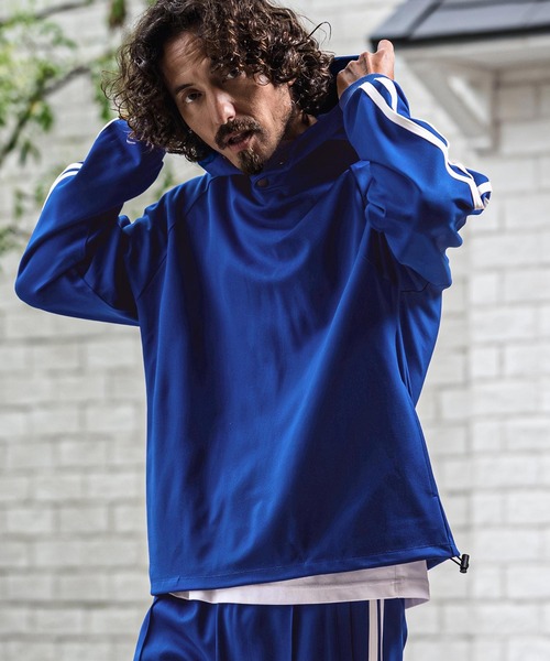 CAMBIO(カンビオ)の「mpa4156-Ponte Jersey Side Line 2B Pullover Hoodie プルオーバーパーカー(A73726cmb)(パーカー・メンズ・チャコールグレー/ロイヤルブルー/グリーン/ブラック/ネイビー・L/M/S)」の17枚目の写真