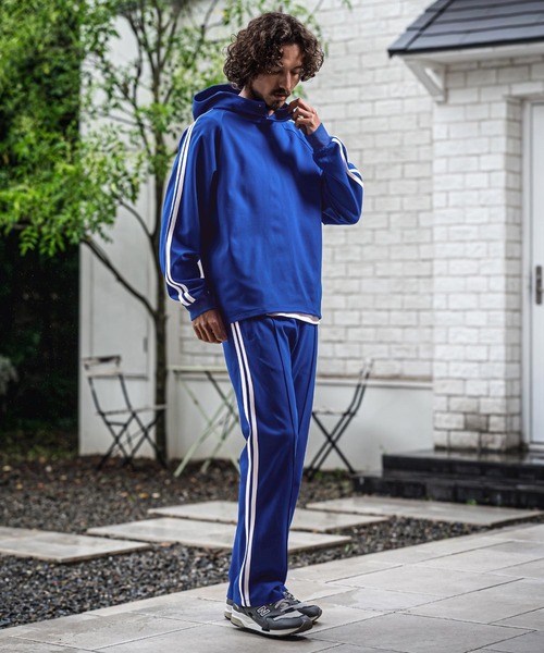 CAMBIO(カンビオ)の「mpa4156-Ponte Jersey Side Line 2B Pullover Hoodie プルオーバーパーカー(A73726cmb)(パーカー・メンズ・チャコールグレー/ロイヤルブルー/グリーン/ブラック/ネイビー・L/M/S)」の20枚目の写真