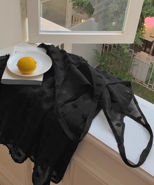Miniministore(ミニミニストア)の「ドット柄チュールキャミチュニック 韓国風(キャミソール・レディース・ブラック/ホワイト・FREE)」の8枚目の写真