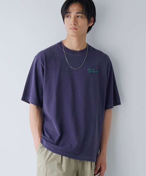 coen(コーエン)の「パウダー加工Tシャツ(Tシャツ/カットソー・メンズ・ブラック/ライトグレー/パープル・S/M/L/XL)」の3枚目の写真