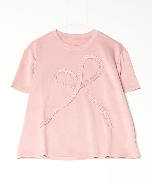 miune(ミューヌ)の「フリルリボンモチーフTシャツ(Tシャツ/カットソー・レディース・ラベンダー/ピンク/ホワイト/ブラック/ブルー・FREE)」の7枚目の写真