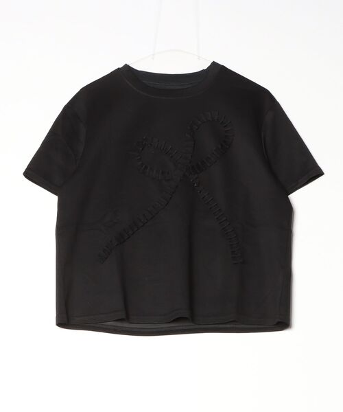 miune(ミューヌ)の「フリルリボンモチーフTシャツ(Tシャツ/カットソー・レディース・ラベンダー/ピンク/ホワイト/ブラック/ブルー・FREE)」の11枚目の写真