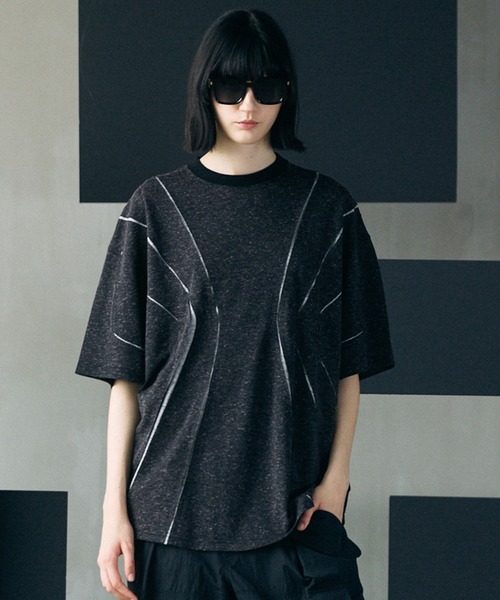 MAISON SPECIAL(メゾンスペシャル)の「《UNISEX》Slab Mix Jersey Prime-Over TSUGIHAGI T-shirt/スラブミックスジャージープライムオーバーツギハギTシャツ【MAISON SPECIAL/メゾンスペシャル】(Tシャツ/カットソー・メンズ・ブラック/バーガンディー/グレー・2/1/0)」の1枚目の写真