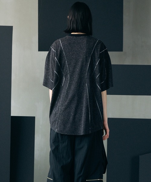 MAISON SPECIAL(メゾンスペシャル)の「《UNISEX》Slab Mix Jersey Prime-Over TSUGIHAGI T-shirt/スラブミックスジャージープライムオーバーツギハギTシャツ【MAISON SPECIAL/メゾンスペシャル】(Tシャツ/カットソー・メンズ・ブラック/バーガンディー/グレー・2/1/0)」の6枚目の写真