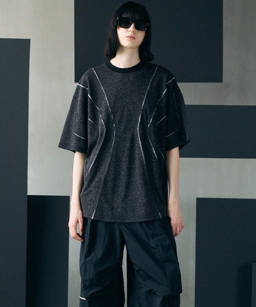 MAISON SPECIAL(メゾンスペシャル)の「《UNISEX》Slab Mix Jersey Prime-Over TSUGIHAGI T-shirt/スラブミックスジャージープライムオーバーツギハギTシャツ【MAISON SPECIAL/メゾンスペシャル】(Tシャツ/カットソー・メンズ・ブラック/バーガンディー/グレー・2/1/0)」の4枚目の写真