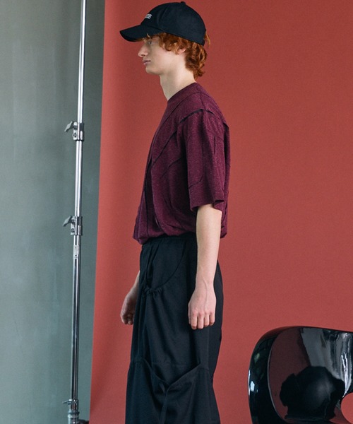 MAISON SPECIAL(メゾンスペシャル)の「《UNISEX》Slab Mix Jersey Prime-Over TSUGIHAGI T-shirt/スラブミックスジャージープライムオーバーツギハギTシャツ【MAISON SPECIAL/メゾンスペシャル】(Tシャツ/カットソー・メンズ・ブラック/バーガンディー/グレー・2/1/0)」の8枚目の写真