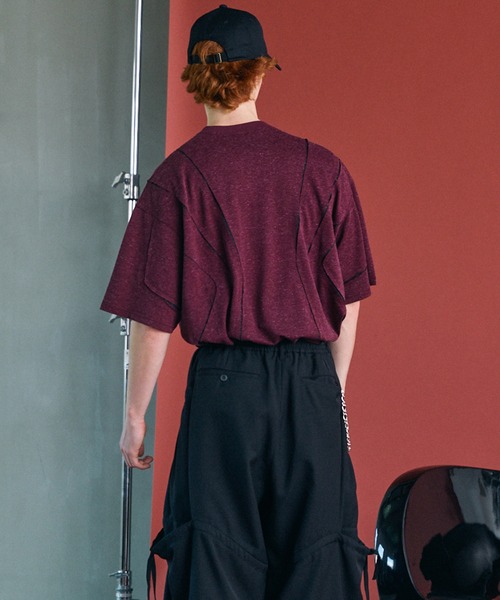 MAISON SPECIAL(メゾンスペシャル)の「《UNISEX》Slab Mix Jersey Prime-Over TSUGIHAGI T-shirt/スラブミックスジャージープライムオーバーツギハギTシャツ【MAISON SPECIAL/メゾンスペシャル】(Tシャツ/カットソー・メンズ・ブラック/バーガンディー/グレー・2/1/0)」の9枚目の写真