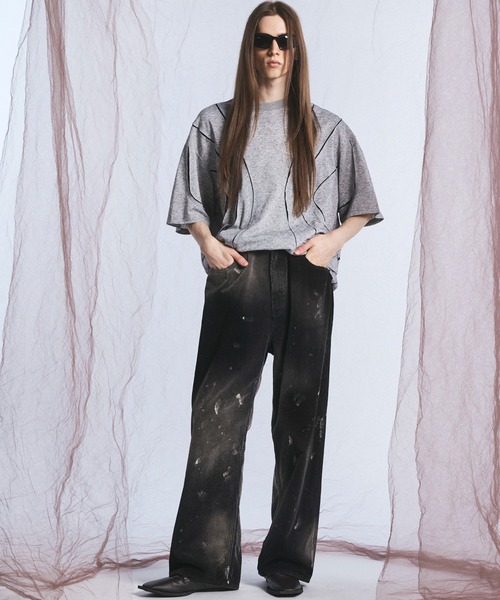 MAISON SPECIAL(メゾンスペシャル)の「《UNISEX》Slab Mix Jersey Prime-Over TSUGIHAGI T-shirt/スラブミックスジャージープライムオーバーツギハギTシャツ【MAISON SPECIAL/メゾンスペシャル】(Tシャツ/カットソー・メンズ・ブラック/バーガンディー/グレー・2/1/0)」の20枚目の写真