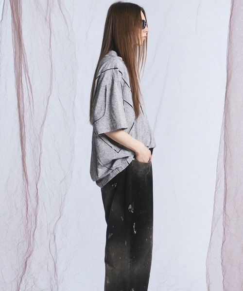 MAISON SPECIAL(メゾンスペシャル)の「《UNISEX》Slab Mix Jersey Prime-Over TSUGIHAGI T-shirt/スラブミックスジャージープライムオーバーツギハギTシャツ【MAISON SPECIAL/メゾンスペシャル】(Tシャツ/カットソー・メンズ・ブラック/バーガンディー/グレー・2/1/0)」の22枚目の写真