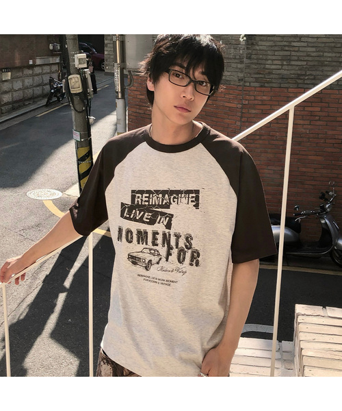 MINDBRIDGE(マインドブリッジ)の「ドゥグッド_グラフィックラグランオーバーサイズTシャツ - 2カラー(Tシャツ/カットソー・メンズ・オートミール/ライトグレー・100/105/95)」の2枚目の写真