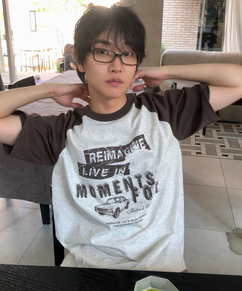 MINDBRIDGE(マインドブリッジ)の「ドゥグッド_グラフィックラグランオーバーサイズTシャツ - 2カラー(Tシャツ/カットソー・メンズ・オートミール/ライトグレー・100/105/95)」の3枚目の写真