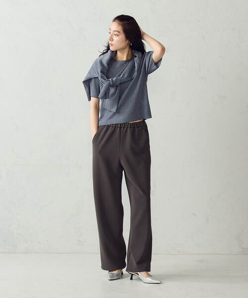 COMME CA ISM(コムサイズム)の「シアーリブ 5分袖ニット(ニット/セーター・レディース・ブルー/ブラウン・LARGE/MEDIUM)」の10枚目の写真