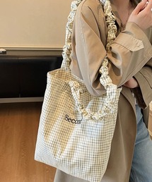 IRADOWL（アイラドール）の「ギンガムチェックギャザーハンドルトートバッグ（トートバッグ）」
