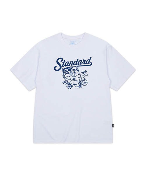 1989STANDARD(1989スタンダード)の「STND CAT クールコットンオーバーサイズ半袖 (SISSTD-0269)(Tシャツ/カットソー・メンズ・ネイビー/ライトグレー/ホワイト/ブラック・X-LARGE/LARGE/MEDIUM)」の2枚目の写真