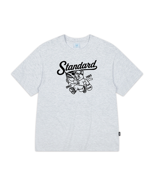 1989STANDARD(1989スタンダード)の「STND CAT クールコットンオーバーサイズ半袖 (SISSTD-0269)(Tシャツ/カットソー・メンズ・ネイビー/ライトグレー/ホワイト/ブラック・X-LARGE/LARGE/MEDIUM)」の3枚目の写真