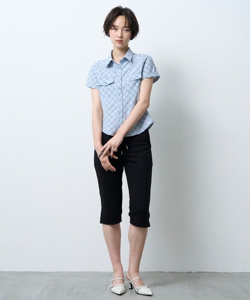 NUJOH(ヌゾ)の「Vintage Check Slim Shirt / ヴィンテージチェックスリムシャツ(シャツ/ブラウス・レディース・ブルー/ブラック/レッド・FREE)」の19枚目の写真