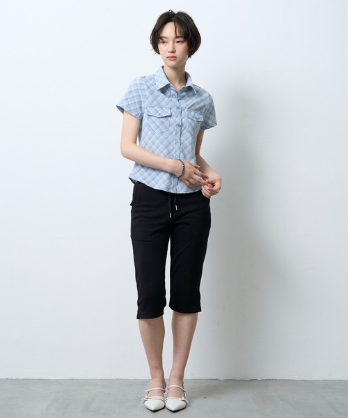 NUJOH(ヌゾ)の「Vintage Check Slim Shirt / ヴィンテージチェックスリムシャツ(シャツ/ブラウス・レディース・ブルー/ブラック/レッド・FREE)」の22枚目の写真
