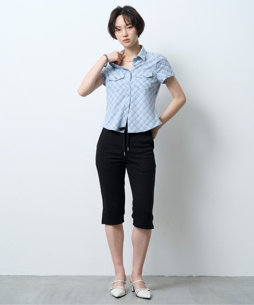 NUJOH(ヌゾ)の「Vintage Check Slim Shirt / ヴィンテージチェックスリムシャツ(シャツ/ブラウス・レディース・ブルー/ブラック/レッド・FREE)」の21枚目の写真