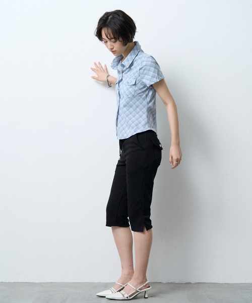 NUJOH(ヌゾ)の「Vintage Check Slim Shirt / ヴィンテージチェックスリムシャツ(シャツ/ブラウス・レディース・ブルー/ブラック/レッド・FREE)」の20枚目の写真