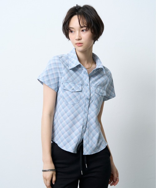 NUJOH(ヌゾ)の「Vintage Check Slim Shirt / ヴィンテージチェックスリムシャツ(シャツ/ブラウス・レディース・ブルー/ブラック/レッド・FREE)」の16枚目の写真