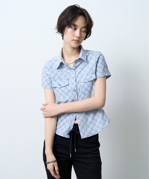 NUJOH(ヌゾ)の「Vintage Check Slim Shirt / ヴィンテージチェックスリムシャツ(シャツ/ブラウス・レディース・ブルー/ブラック/レッド・FREE)」の17枚目の写真