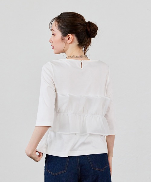 Audie a Muses(オーディアミューズ)の「オーガンジードッキングカットソー(Tシャツ/カットソー・レディース・オフホワイト/ブラック・42/38)」の15枚目の写真