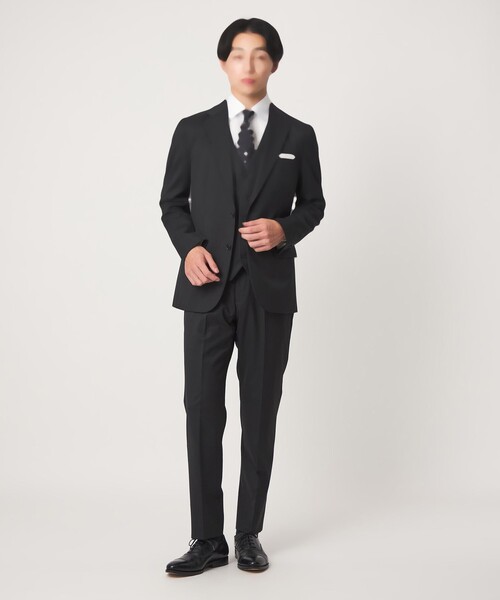 green label relaxing(グリーンレーベルリラクシング)の「コットン ツイル ストライプ クレリック ワイドカラー ドレスシャツ -イージーアイロン-(ビジネスシャツ・メンズ・ブラック・43cm/38cm/41cm/39cm/40cm/37cm/42cm)」の3枚目の写真
