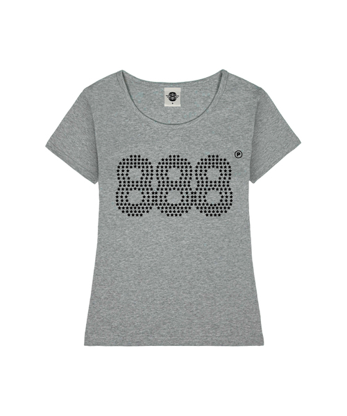 PRIMATE(プライメイト)の「STAR NUMBER.888 レディース Uネック スリムフィット 半袖Tシャツ 6 COLORS(Tシャツ/カットソー・レディース・ピンク/ネイビー/ホワイト/ミント/ミックスグレー/ブラック・SMALL/MEDIUM)」の3枚目の写真