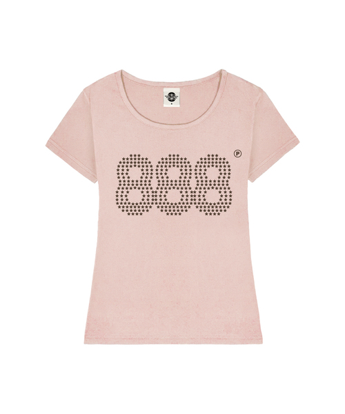 PRIMATE(プライメイト)の「STAR NUMBER.888 レディース Uネック スリムフィット 半袖Tシャツ 6 COLORS(Tシャツ/カットソー・レディース・ピンク/ネイビー/ホワイト/ミント/ミックスグレー/ブラック・SMALL/MEDIUM)」の6枚目の写真