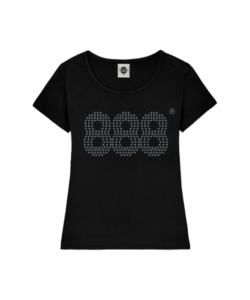 PRIMATE(プライメイト)の「STAR NUMBER.888 レディース Uネック スリムフィット 半袖Tシャツ 6 COLORS(Tシャツ/カットソー・レディース・ピンク/ネイビー/ホワイト/ミント/ミックスグレー/ブラック・SMALL/MEDIUM)」の2枚目の写真